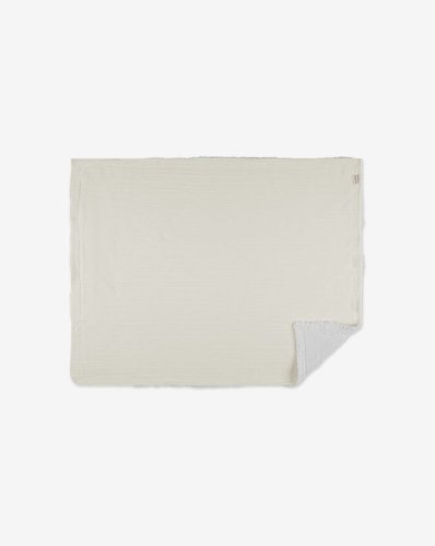 שמיכת COZY כותנה פויינטל מודפס עם שרפה 75X100 - שמנת MINENE