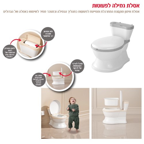 סיר בצורת אסלה - אפור IAM