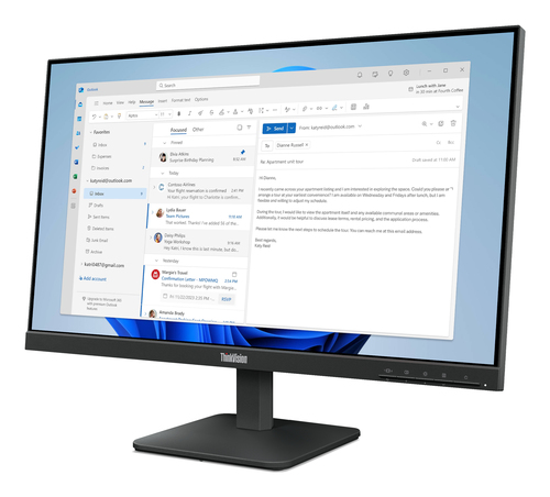 מסך מחשב Lenovo ThinkVision S24-4e בגודל 23.8 אינץ׳ IPS FHD