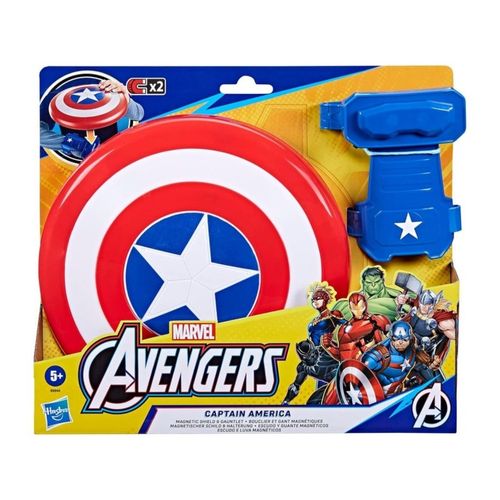 קפטן אמריקה - מגן וכפפה מגנטית - Avengers Captain America Magnetic Shield & Gauntlet