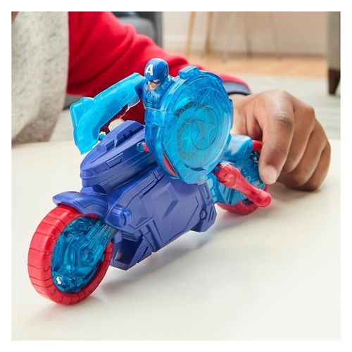 קפטן אמריקה - אופנוע משגר מגן עם דמות - Avengers Captain America Shield-Shot Cycle