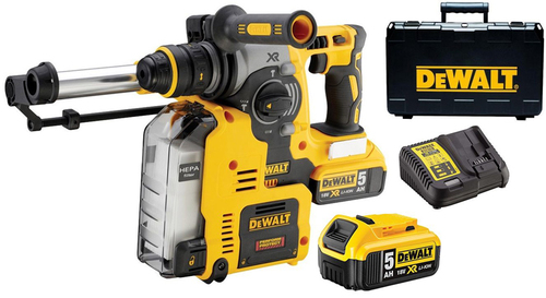 פטישון/ שואב נטען DEWALT 18V BL 5.0AH