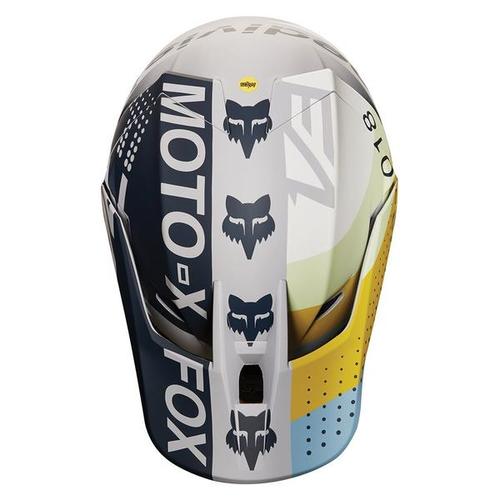 קסדת פוקס אפור / צהוב - FOX V3 DRAFTER