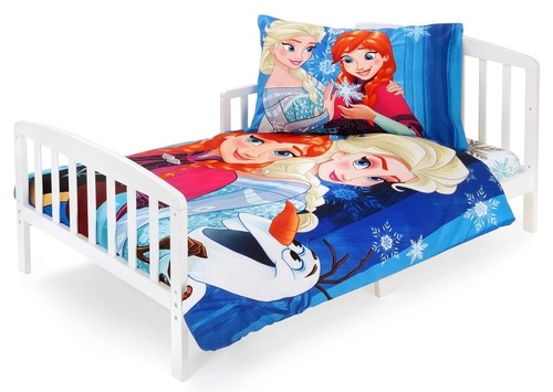 סט מצעי מיקרופייבר 3 חלקים בעיצוב פרוזן Frozen למיטת תינוק/מעבר - כחול