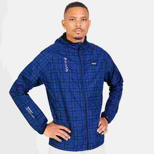 מעיל ריצה Checker pace jacket Blue checker