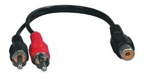 מפצל RCA נקבה - 2xRCA זכר 20 ס
