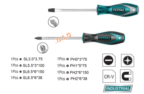 סט מברגים מעורב 8 חלקים