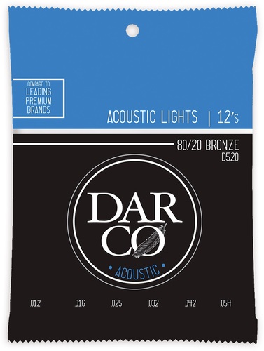 סט מיתרים 0.10 לאקוסטית 12 מיתרים DARCO D500