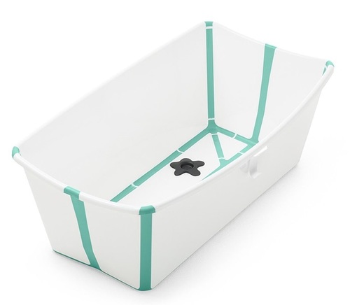 Flexi Bath אמבטיה מתקפלת לשימוש בבית ובנסיעות - לבן/ירוק