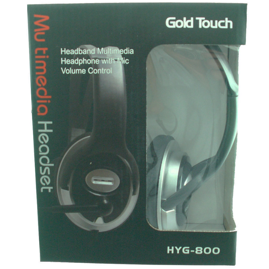 אוזניות סטריאו חוטיות למחשב Gold Touch HYG-800