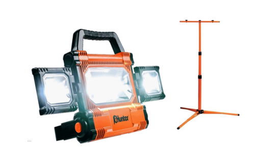 פרוזקטור לד נטען 4500LUMENS HUNTER 50W +חצובה טלסקופית 1.80 מטר 2101711-016.2