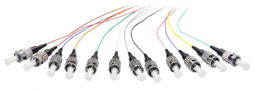 סט פיגטייל אופטי לריתוך 12 צבעים LC OM4 1M