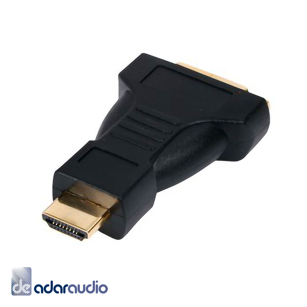 מתאם HDMI זכר - DVI נקבה, מוזהב