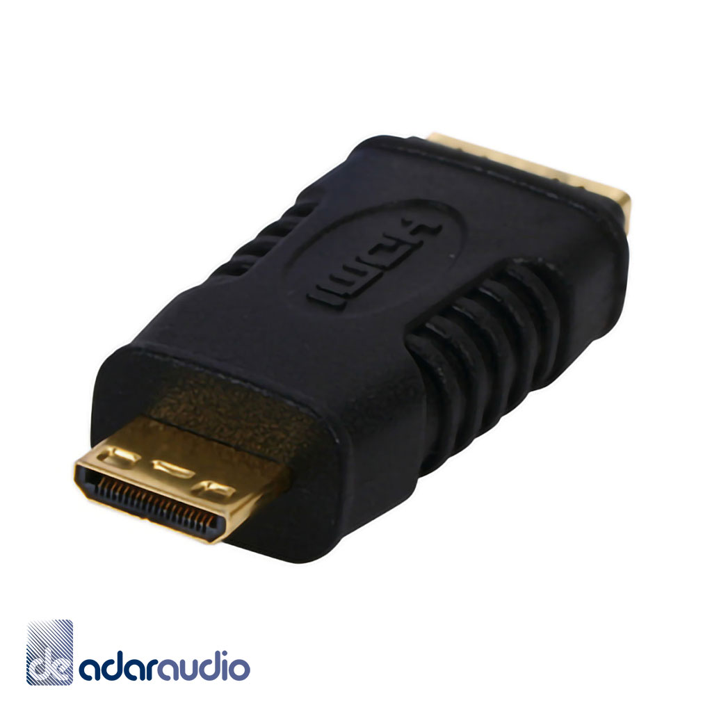 מתאם HDMI נקבה - מיני HDMI זכר, מוזהב