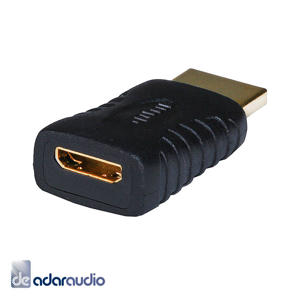 מתאם HDMI זכר - מיני HDMI נקבה, מוזהב