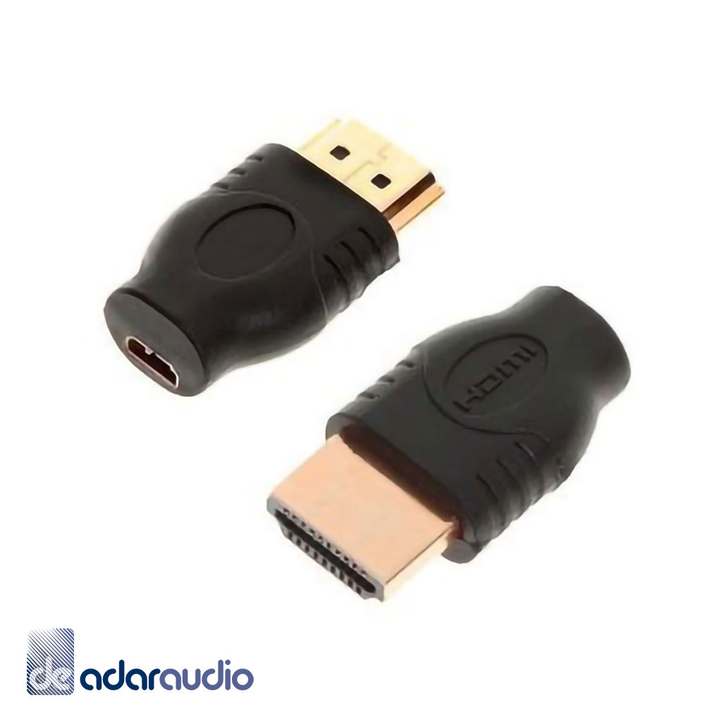 מתאם HDMI זכר - מיקרו HDMI נקבה, מוזהב