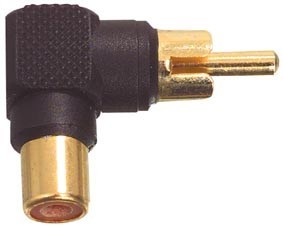 מתאם RCA שחור זוויתי מוזהב