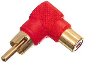 מתאם RCA אדום זוויתי מוזהב