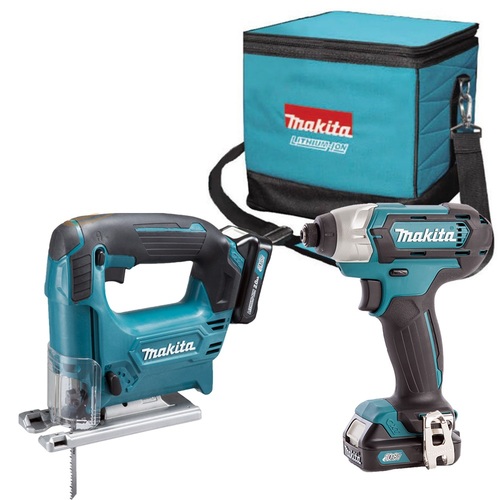 סט ליתיום 10.8V/12V אימפקט וג’יקסו דגם CLX218 תוצרת Makita
