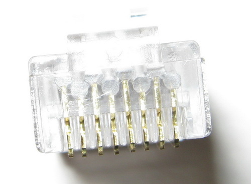 תקע RJ45 CAT6 לא מסוכך לכבלי רשת (מבנה מדורג ללא אינסרט)