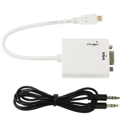 ממיר MICRO HDMI TO VGA + אודיו, תומך עד 1080P
