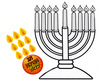 36 יצירה חנוכיה + חיתוכי שלהבות/אפונה