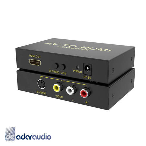 ממיר מקצועי 3xRCA + S-VIDEO (וידאו+אודיו) ל-HDMI, תומך 1080P