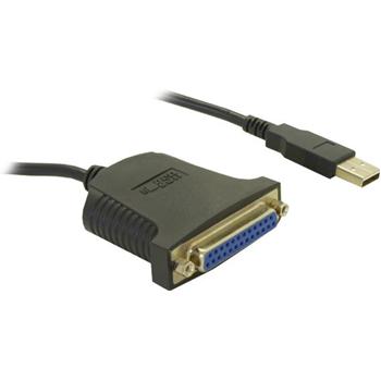 מתאם USB ל- פרללי 25 פינים נקבה איכותי, תומך Windows 8 / 8.1 / 10