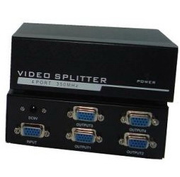 מפצל VGA מוגבר ואיכותי ל-4 מסכים 350MHz