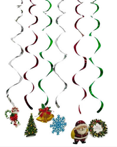 6 קישוטי ספירלה כריסמס