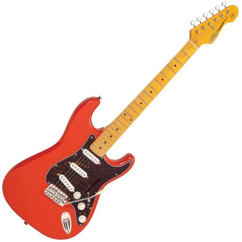 זוית נוספת Vintage V6M Reissued Firenza Red Electric Guitar