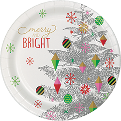 צלחות נייר 9 merry& bright בחבילה 8 יחידות