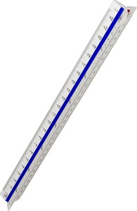 סרגל קנ"מ אלומיניום 30 ס"מ "משולש" 