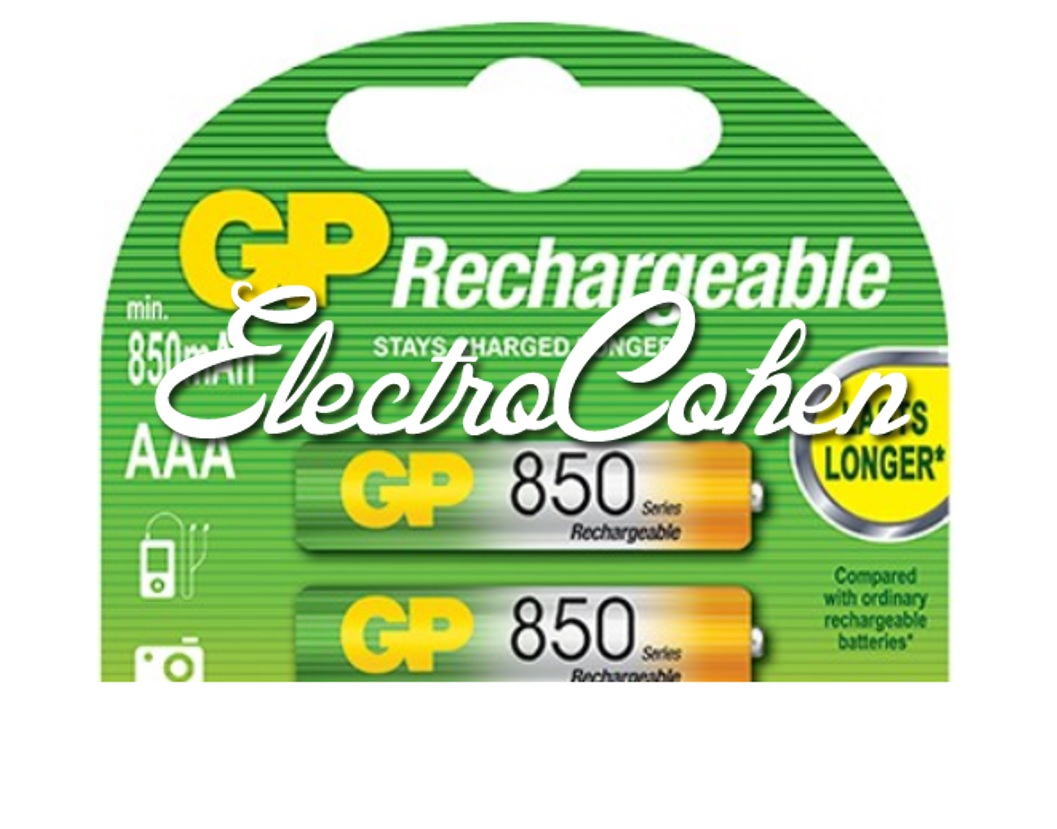 זוג סוללות נטענות בגודל AAA בעוצמה של 850mAh