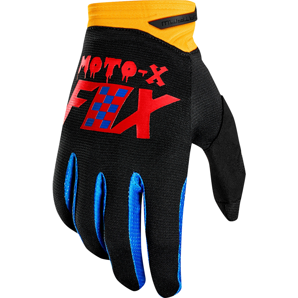 כפפות רכיבה פוקס שחור / צהוב - FOX DIRTPAW CZAR V19