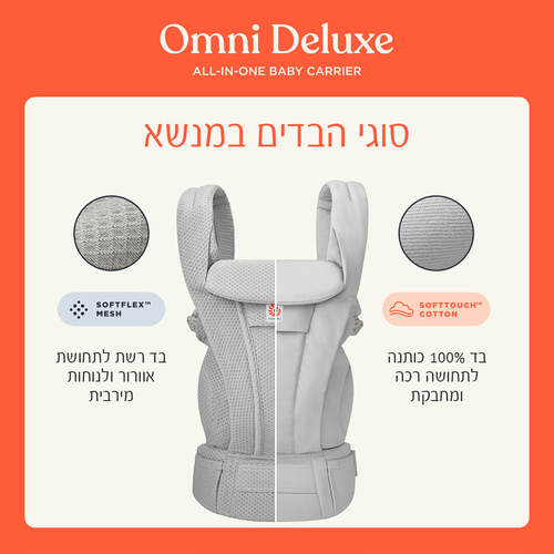 מנשא אוורירי ארגונומי לתינוק מגיל לידה דגם דלוקס Omni Deluxe Mesh צבע Midnight blue