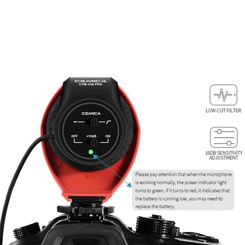 מיקרופון כיווני למצלמה  COMICA CVM-V30 PRO R