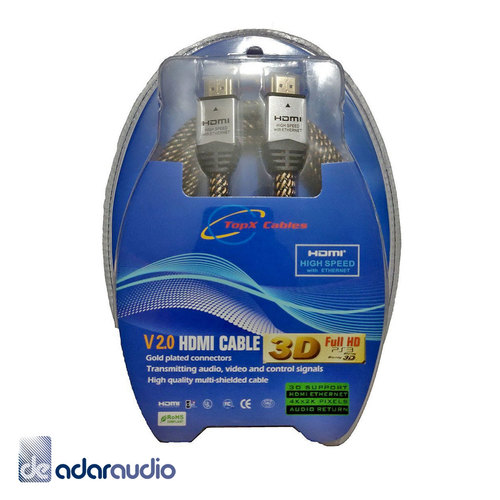 כבל HDMI 1.4 מקצועי באורך 15 מטר, תוצרת TopX, באריזת בליסטר