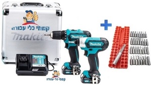 סט 12V מברגה+אימפקט+2 סוללות CLX201SX