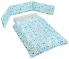 סט מצעים 3 חלקים למיטת תינוק 100% כותנה - מיקי ומיני תכלת