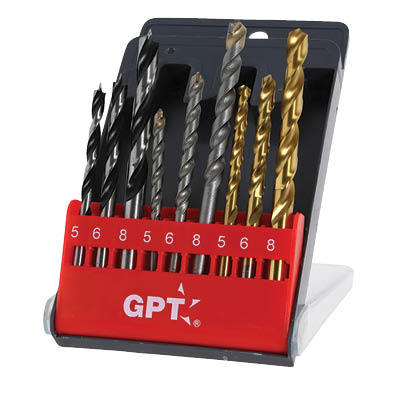 סט מקדחים מעורב 9 יחידות GPT TOHD9
