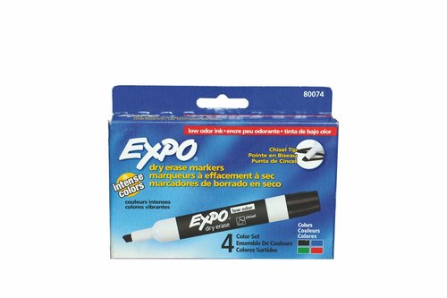 סט טושים מחיקים ללוח EXPO ראש קטום - 4 צבעים