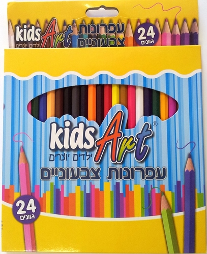 עפרונות צבעוניים - 24 צבעים KIDS ART