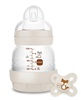 בקבוק מאמ נגד גזים 130 מ׳׳ל ומוצץ 0-2 MAM Anti-Colic 