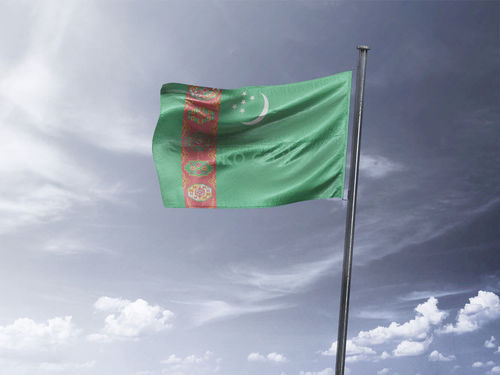 דגל טורקמניסטן - Turkmenistan flag  - **דגל 30*40 - הזמנה ל5 יח ומעלה**