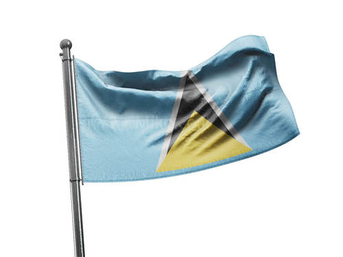 דגל סנט לוסיה - Saint Lucia flag - **דגל 30*40 - הזמנה ל5 יח ומעלה**
