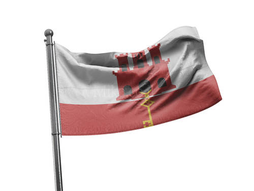 דגל גיברלטר - Gibraltar flag - **דגל 30*40 - הזמנה ל5 יח ומעלה**