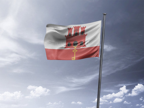 דגל גיברלטר - Gibraltar flag - **דגל 30*40 - הזמנה ל5 יח ומעלה**