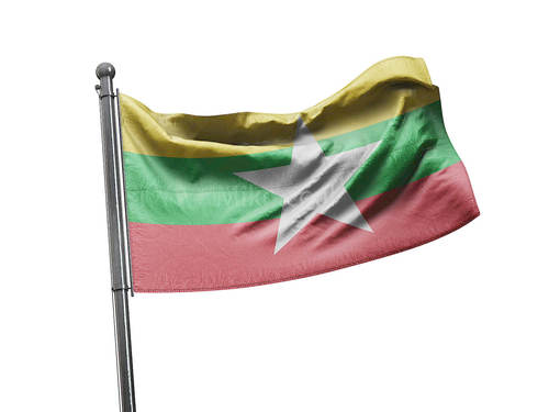 דגל מיאנמר (בורמה) - Myanmar flag - **דגל 30*40 - הזמנה ל5 יח ומעלה**