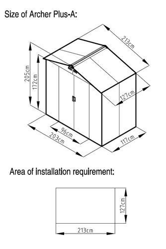 מחסן מתכת פרמיום 2.13X1.27 T74  דגם EverGreen